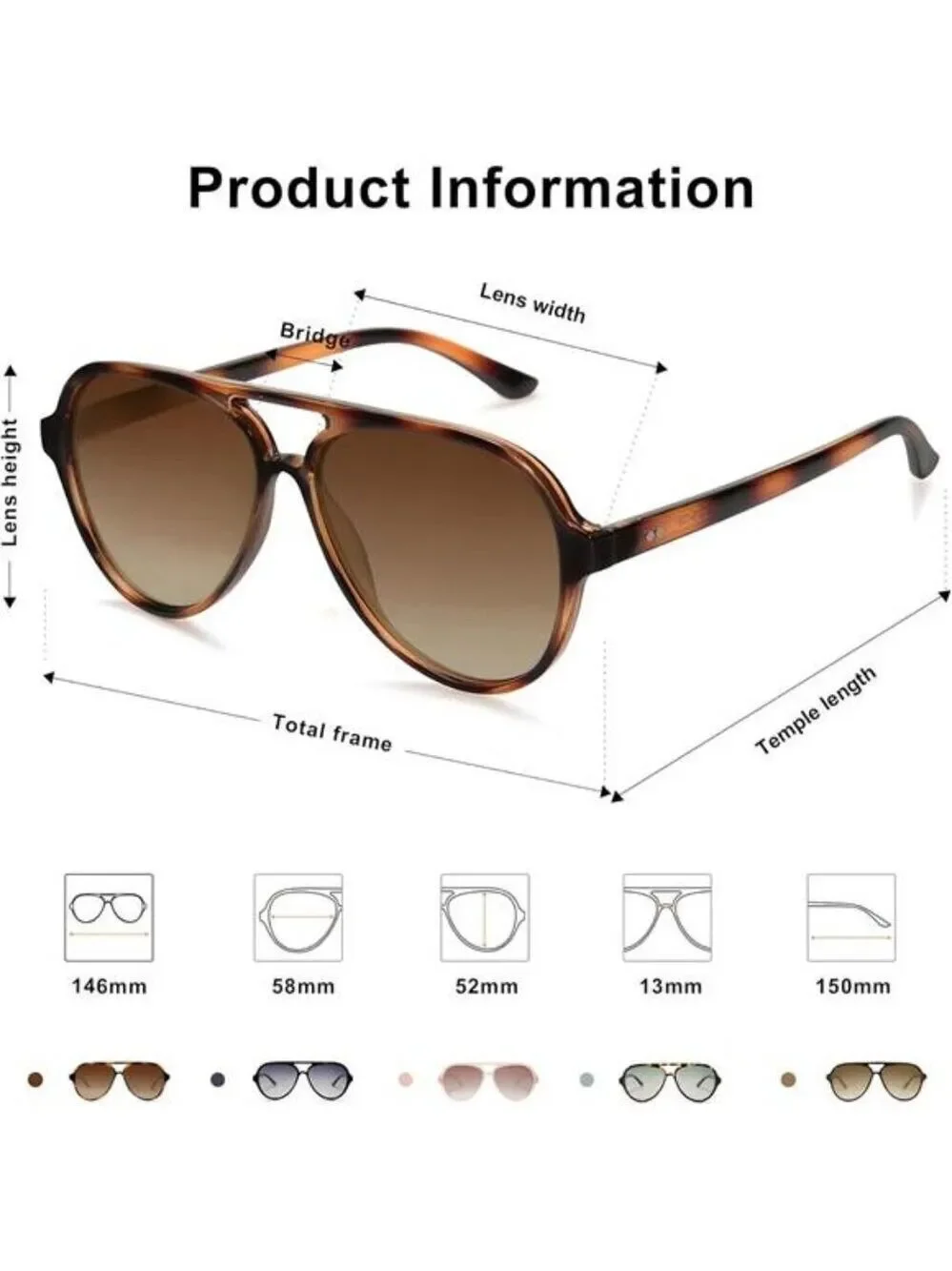 Classic Polarized Aviator Sunglasses for Women Men, Retro Trendy Pilot